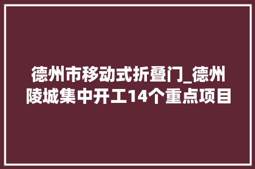 德州市移动式折叠门_德州陵城集中开工14个重点项目总投资497亿元