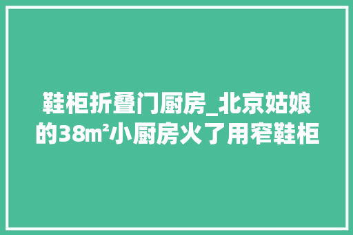 鞋柜折叠门厨房_北京姑娘的38㎡小厨房火了用窄鞋柜做收纳切出U形格局厨房