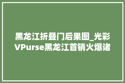 黑龙江折叠门后果图_光彩VPurse黑龙江首销火爆诸多亮眼功能打造折叠屏新体验