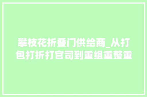 攀枝花折叠门供给商_从打包打折打官司到重组重整重构不良资产行业积极转型求变