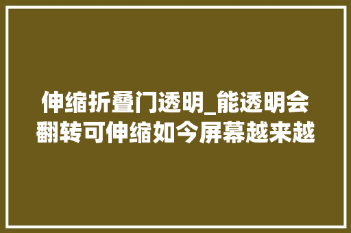 伸缩折叠门透明_能透明会翻转可伸缩如今屏幕越来越花哨CES2021