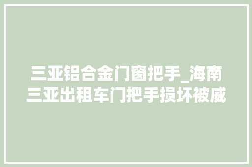 三亚铝合金门窗把手_海南三亚出租车门把手损坏被威胁换全体门女子与商家起争执