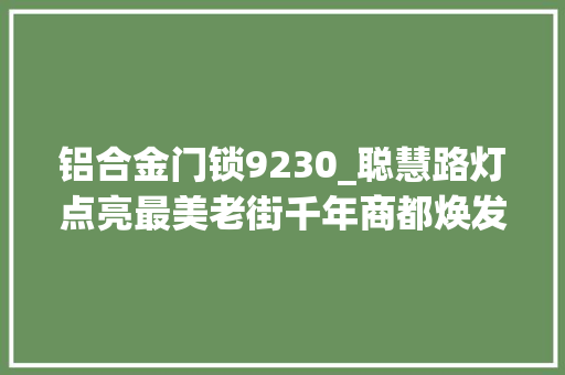 铝合金门锁9230_聪慧路灯点亮最美老街千年商都焕发全新活力