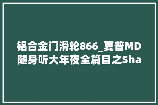 铝合金门滑轮866_夏普MD随身听大年夜全篇目之SharpMDMT866/MDMT66