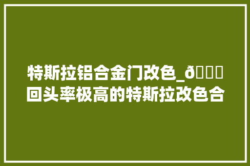 特斯拉铝合金门改色_🚗回头率极高的特斯拉改色合集快来种草🌈