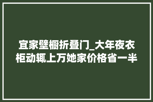 宜家壁橱折叠门_大年夜衣柜动辄上万她家价格省一半收纳却翻一倍