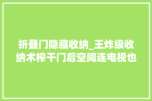 折叠门隐藏收纳_王炸级收纳术榨干门后空间连电视也不放过多挣10㎡储物空间