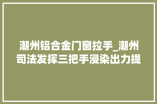 潮州铝合金门窗拉手_潮州司法发挥三把手浸染出力提升基层社会治理法治化水平