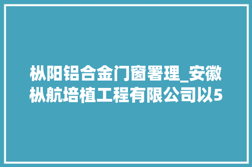 枞阳铝合金门窗署理_安徽枞航培植工程有限公司以550000元中标枞阳镇2024年城市危旧房改造工程