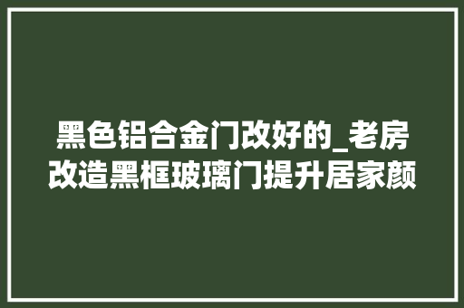 黑色铝合金门改好的_老房改造黑框玻璃门提升居家颜值的设计比来火成网红了