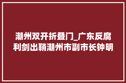 潮州双开折叠门_广东反腐利剑出鞘潮州市副市长钟明落马一天前省委统战部原副部长被双开