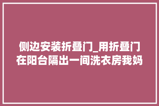 侧边安装折叠门_用折叠门在阳台隔出一间洗衣房我妈说我太会搞事