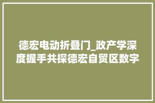德宏电动折叠门_政产学深度握手共探德宏自贸区数字折叠之路