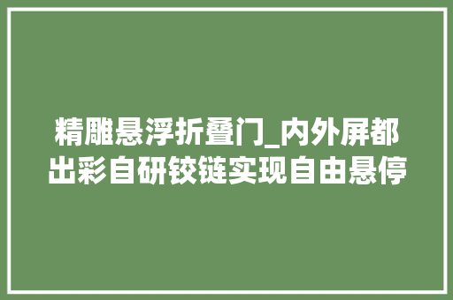 精雕悬浮折叠门_内外屏都出彩自研铰链实现自由悬停FindN2Flip多角度随心摄影