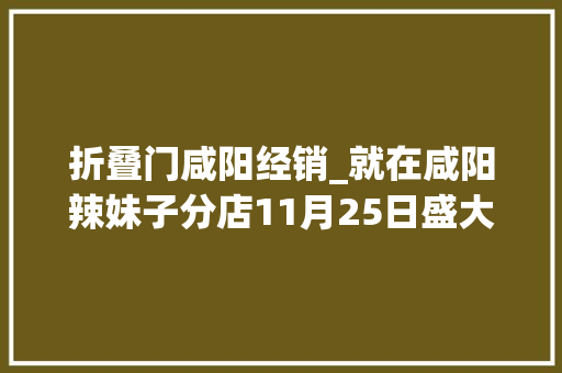 折叠门咸阳经销_就在咸阳辣妹子分店11月25日盛大开业38折福利大年夜放送