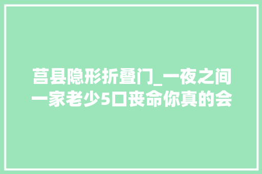 莒县隐形折叠门_一夜之间一家老少5口丧命你真的会用煤炉子吗