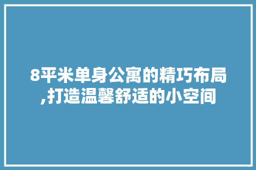 8平米单身公寓的精巧布局,打造温馨舒适的小空间