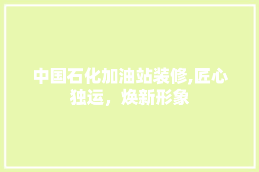 中国石化加油站装修,匠心独运，焕新形象