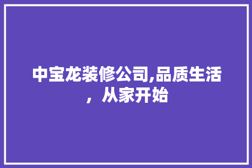 中宝龙装修公司,品质生活，从家开始