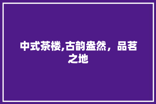 中式茶楼,古韵盎然，品茗之地
