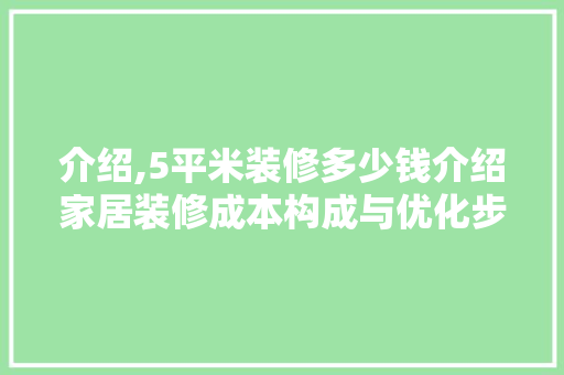 介绍,5平米装修多少钱介绍家居装修成本构成与优化步骤