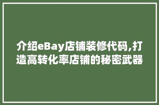 介绍eBay店铺装修代码,打造高转化率店铺的秘密武器