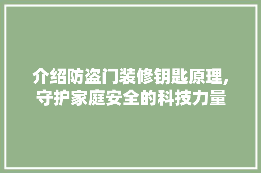 介绍防盗门装修钥匙原理,守护家庭安全的科技力量