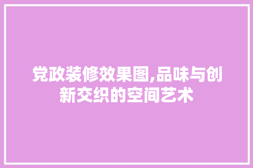 党政装修效果图,品味与创新交织的空间艺术