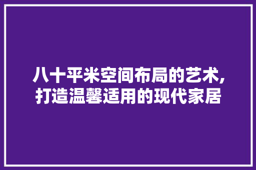 八十平米空间布局的艺术,打造温馨适用的现代家居