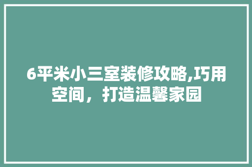 6平米小三室装修攻略,巧用空间，打造温馨家园