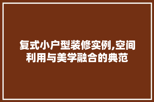 复式小户型装修实例,空间利用与美学融合的典范