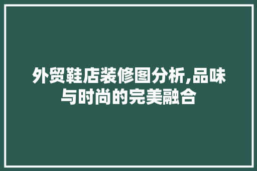 外贸鞋店装修图分析,品味与时尚的完美融合