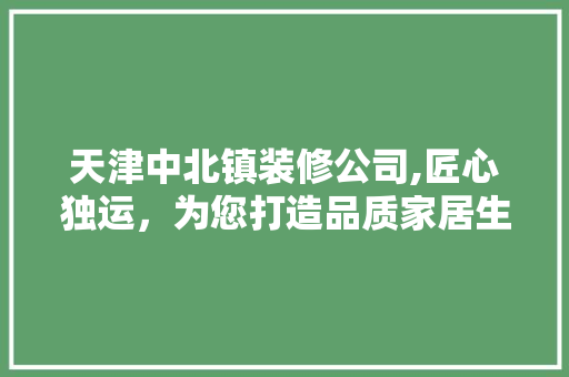 天津中北镇装修公司,匠心独运，为您打造品质家居生活