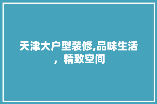 天津大户型装修,品味生活，精致空间