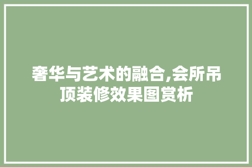 奢华与艺术的融合,会所吊顶装修效果图赏析