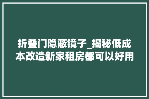 折叠门隐蔽镜子_揭秘低成本改造新家租房都可以好用不贵