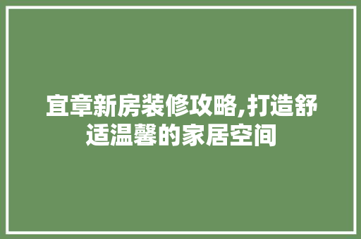 宜章新房装修攻略,打造舒适温馨的家居空间