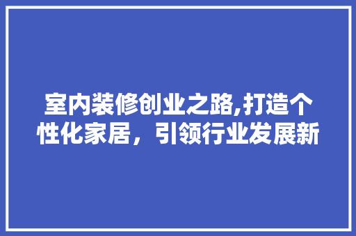 室内装修创业之路,打造个性化家居，引领行业发展新潮流