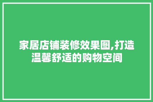 家居店铺装修效果图,打造温馨舒适的购物空间