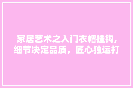 家居艺术之入门衣帽挂钩,细节决定品质，匠心独运打造温馨空间