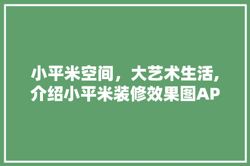 小平米空间，大艺术生活,介绍小平米装修效果图APP的魅力
