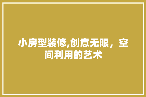 小房型装修,创意无限，空间利用的艺术