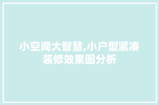 小空间大智慧,小户型紧凑装修效果图分析