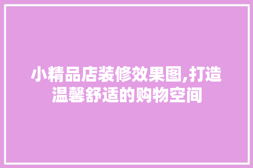 小精品店装修效果图,打造温馨舒适的购物空间