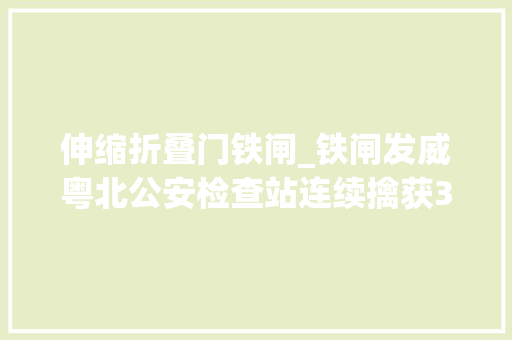 伸缩折叠门铁闸_铁闸发威粤北公安检查站连续擒获3名在逃人员