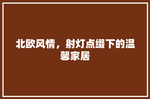 北欧风情，射灯点缀下的温馨家居
