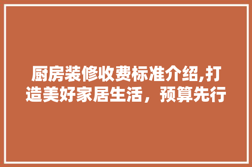 厨房装修收费标准介绍,打造美好家居生活，预算先行