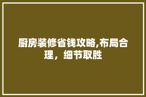 厨房装修省钱攻略,布局合理，细节取胜