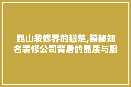 昆山装修界的翘楚,探秘知名装修公司背后的品质与服务