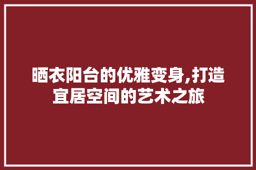 晒衣阳台的优雅变身,打造宜居空间的艺术之旅